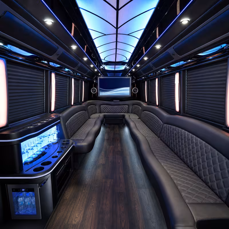 15 Passenger Party Bus Interior
