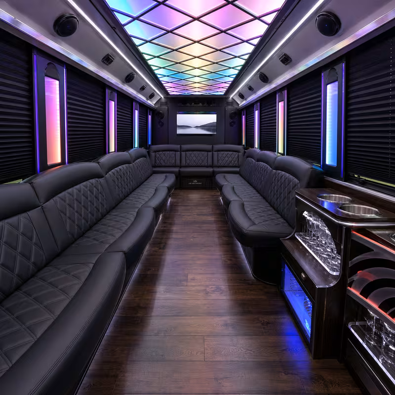 20 Passenger Party Bus Interior