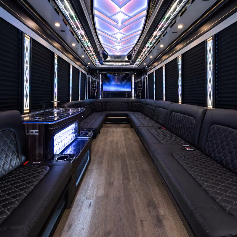 20 Passenger Party Bus Interior