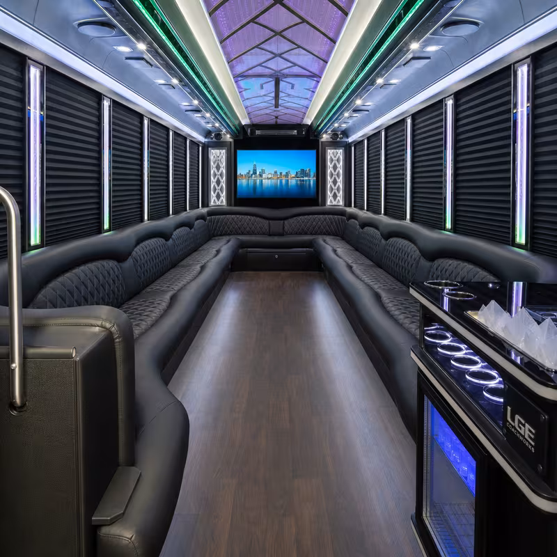 25 Passenger Party Bus Interior