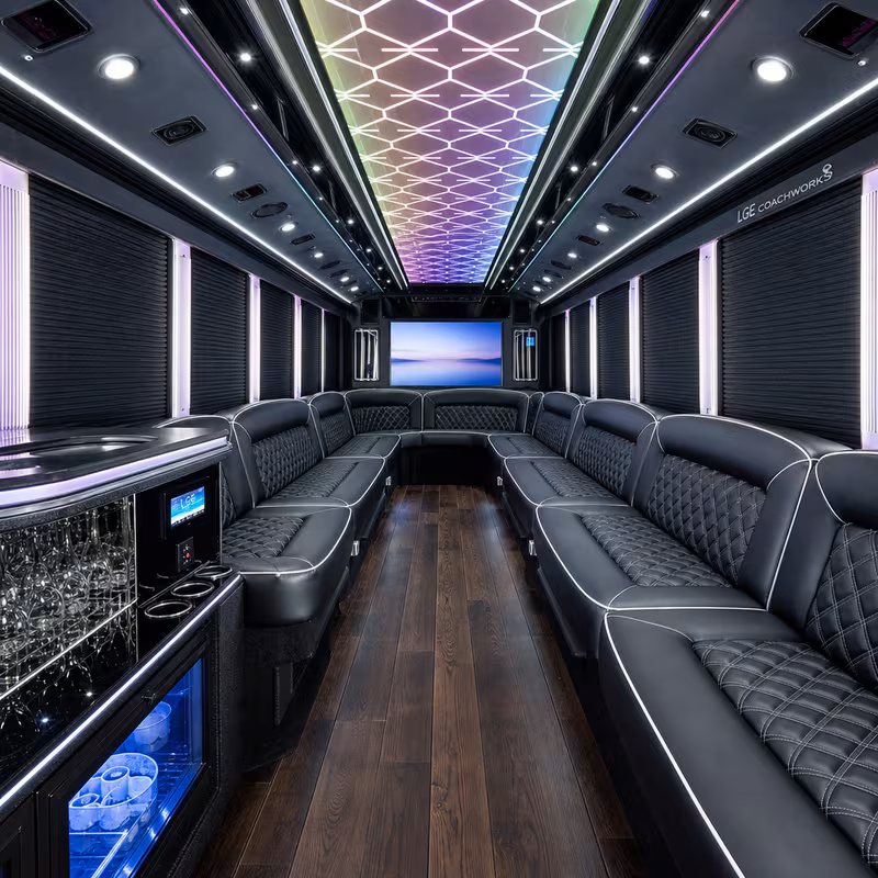 25 Passenger Party Bus Interior