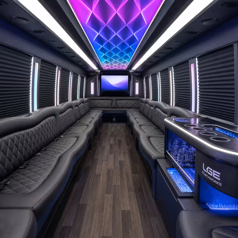 30 Passenger Party Bus Interior