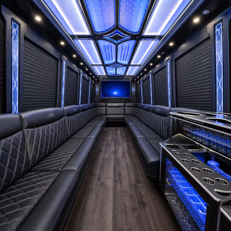 30 Passenger Party Bus Interior