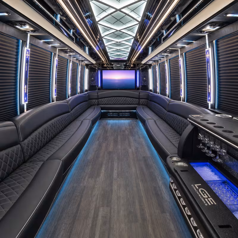 40 Passenger Party Bus Interior