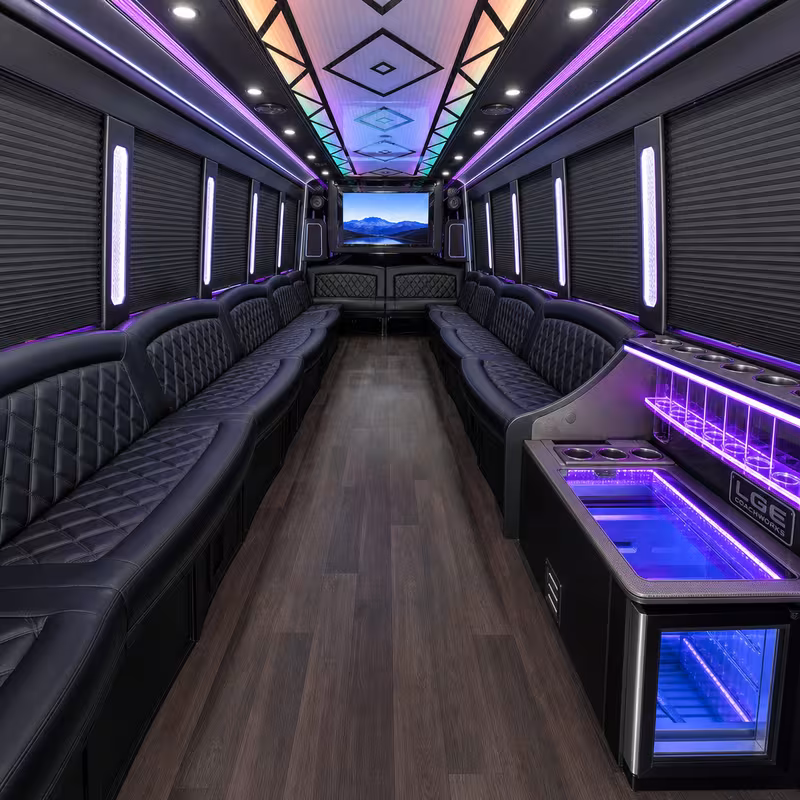 40 Passenger Party Bus Interior