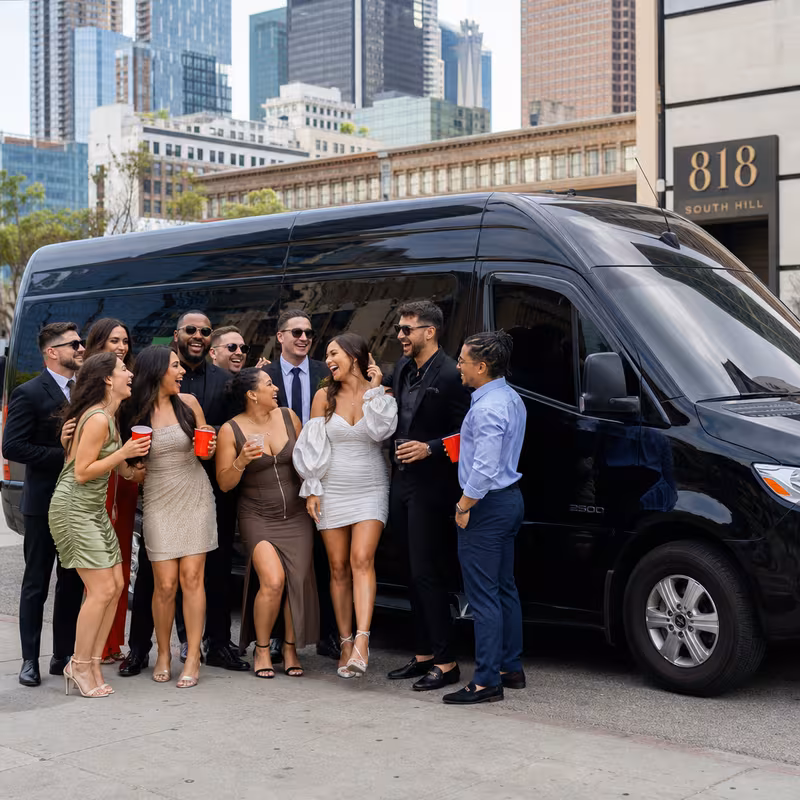 Los Angeles Bachelor & Bachelorette Transportation fleet vehicle