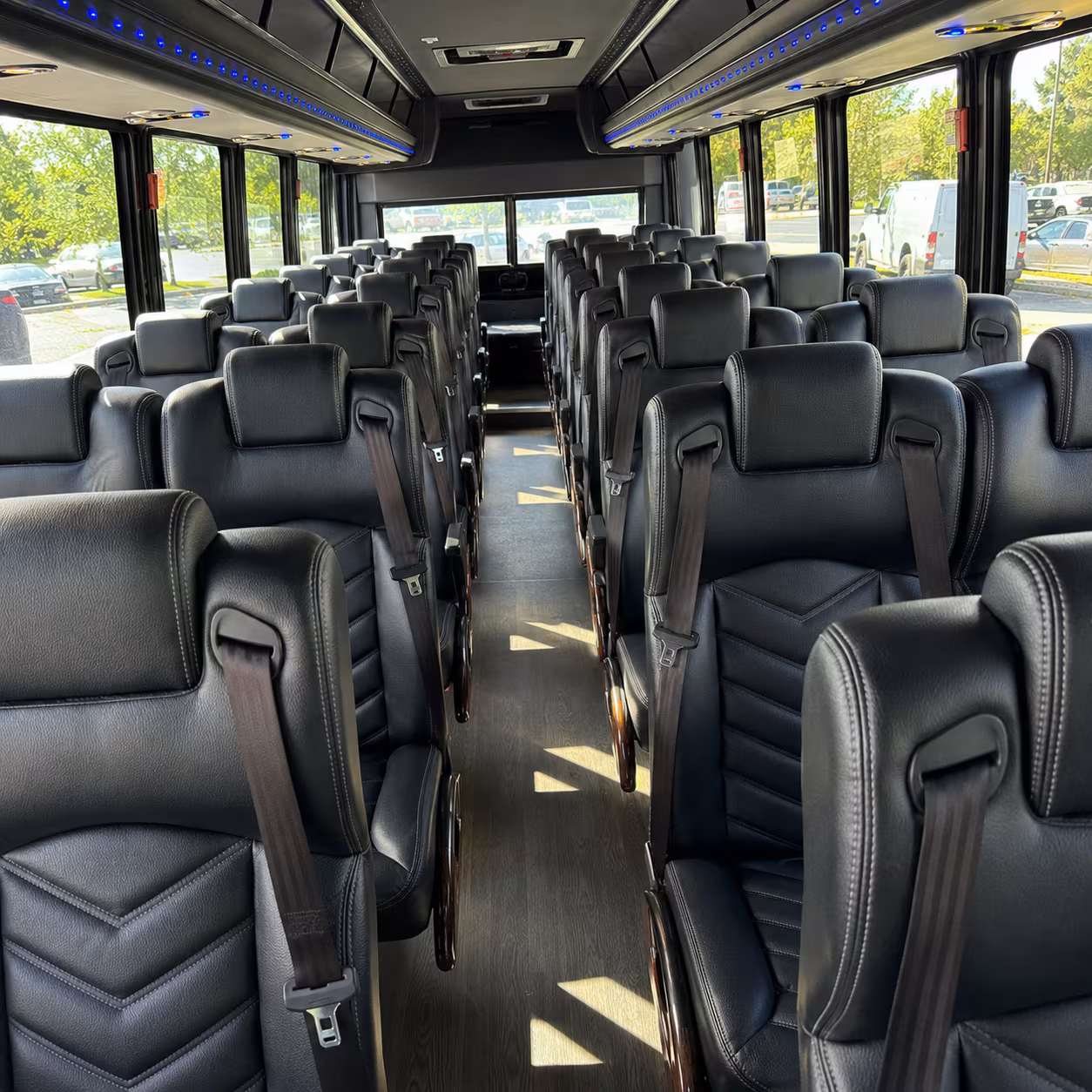 Los Angeles Airport Shuttle & Transportation party bus interior