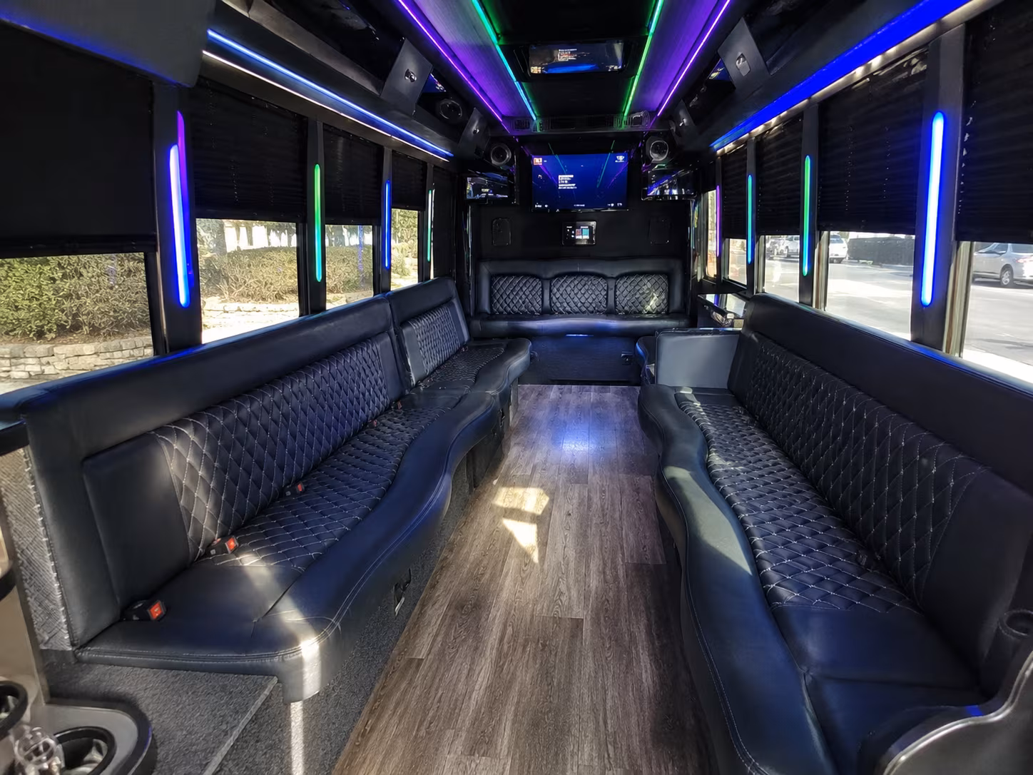 Los Angeles Bachelor & Bachelorette Transportation party bus interior