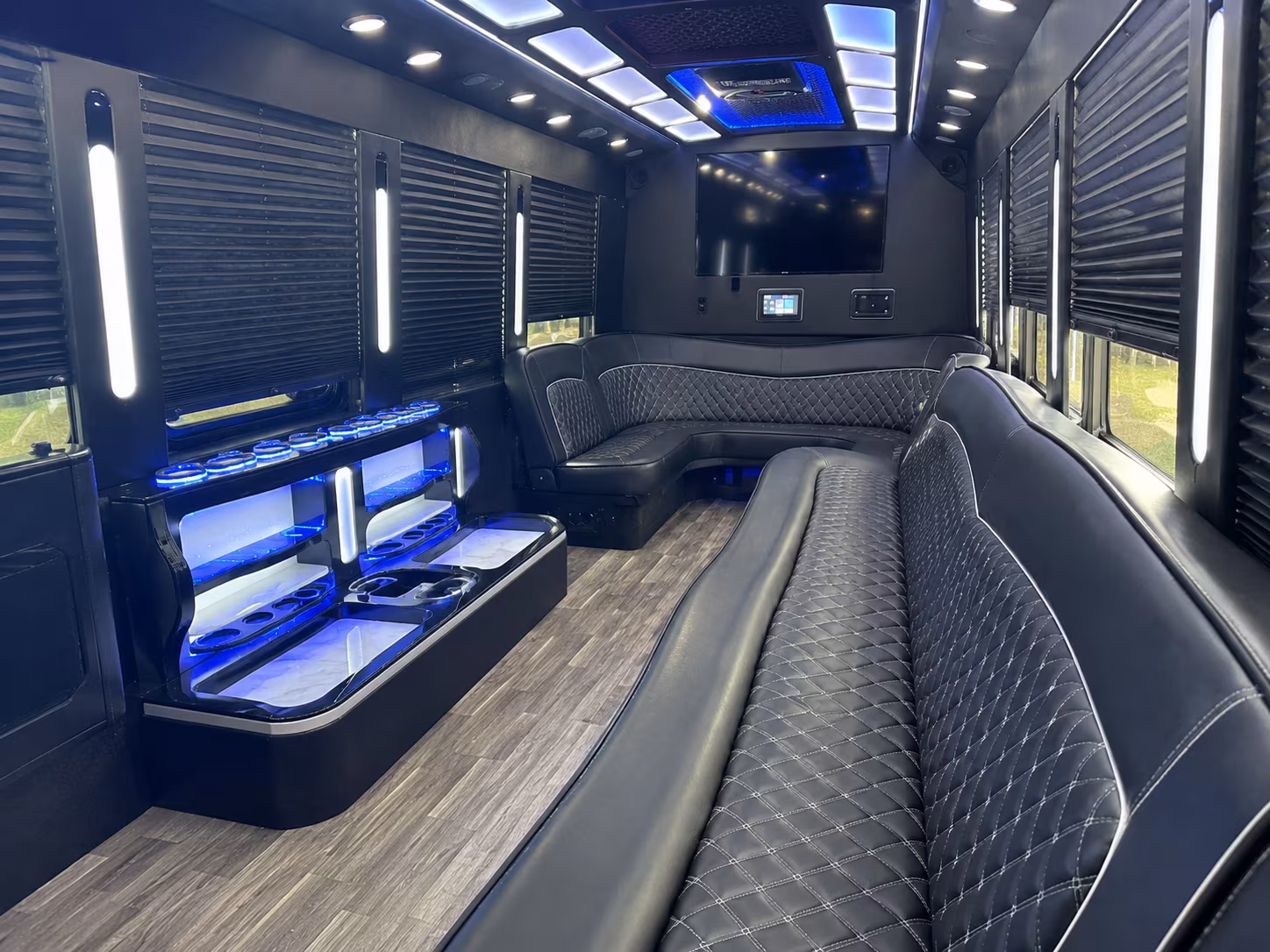 Los Angeles Birthday, Sweet 16, & Quinceañera Transportation party bus exterior