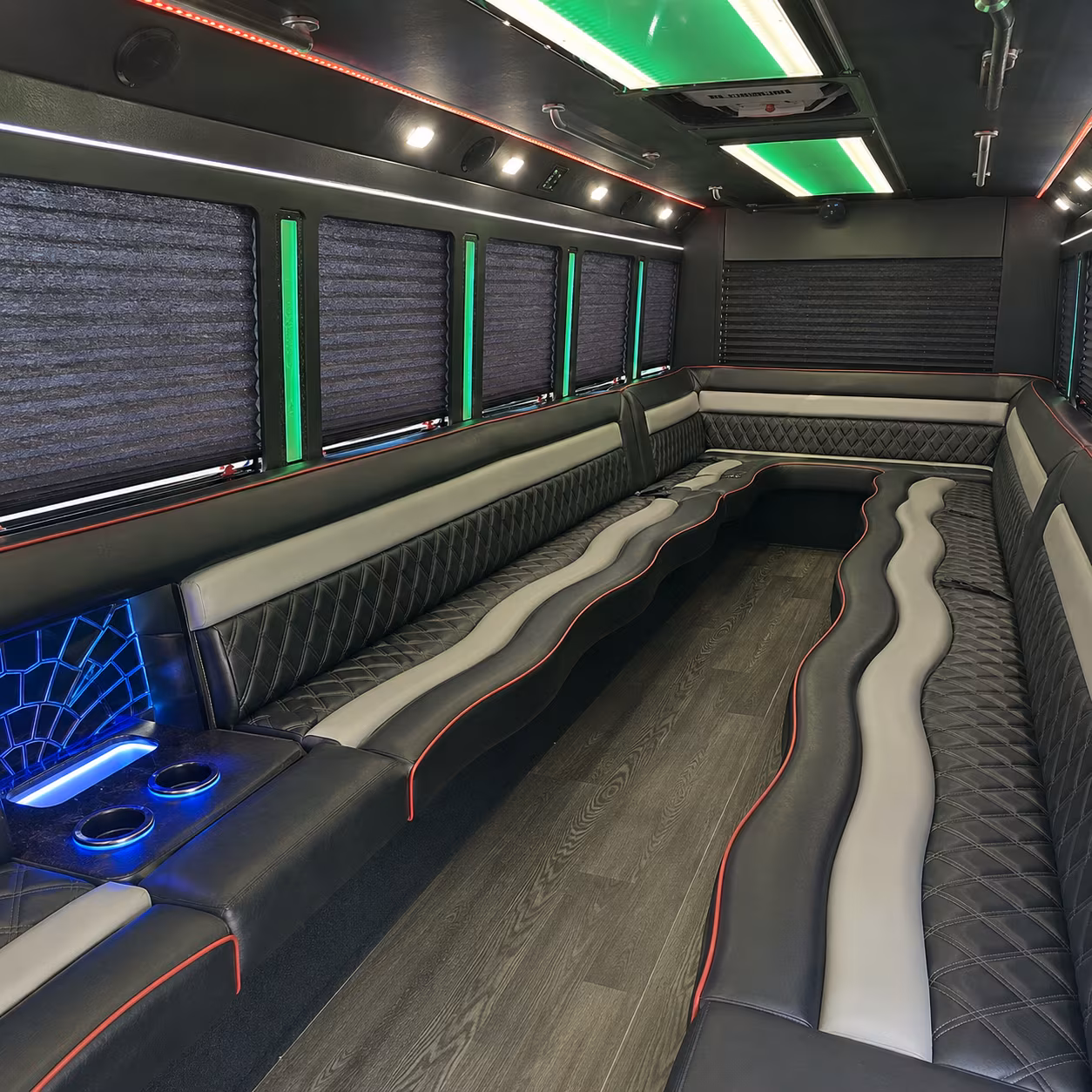 Los Angeles Concert & Music Festival Transportation party bus interior