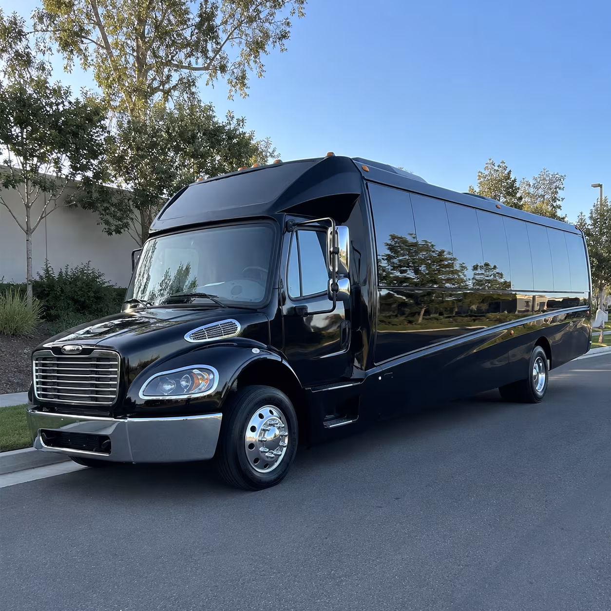 Los Angeles School Event Transportation party bus exterior