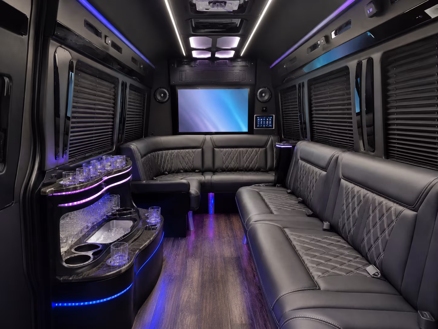 Los Angeles School Event Transportation party bus exterior
