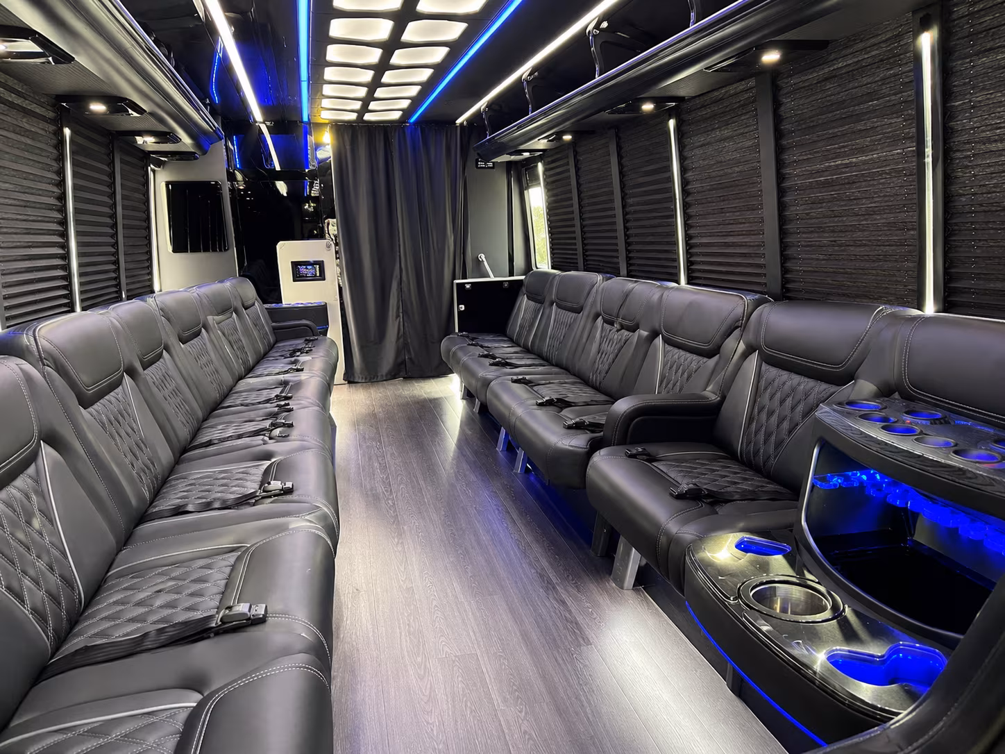 Los Angeles Sporting Event Transportation party bus exterior