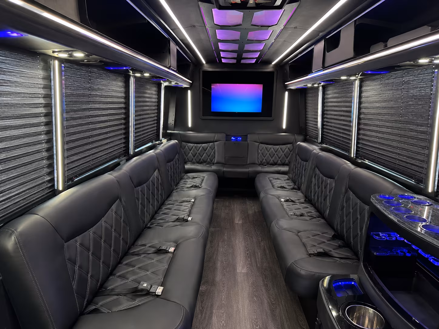 Los Angeles Sporting Event Transportation party bus exterior