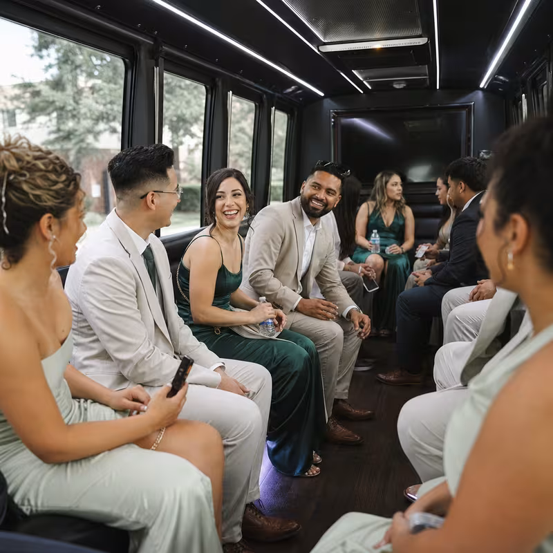 Black Mercedes Sprinter van staged for an Los Angeles Private Event Transportation group