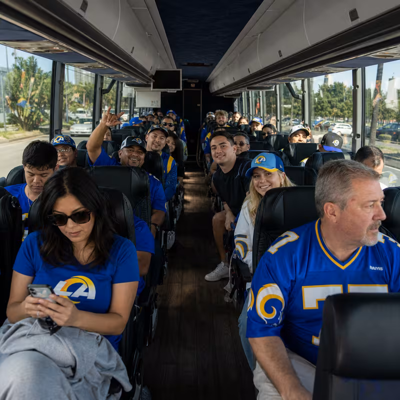 Black Mercedes Sprinter van staged for an Los Angeles Sporting Event Transportation group