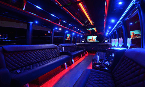 Pasadena 30 Passenger Party Bus Black Interior