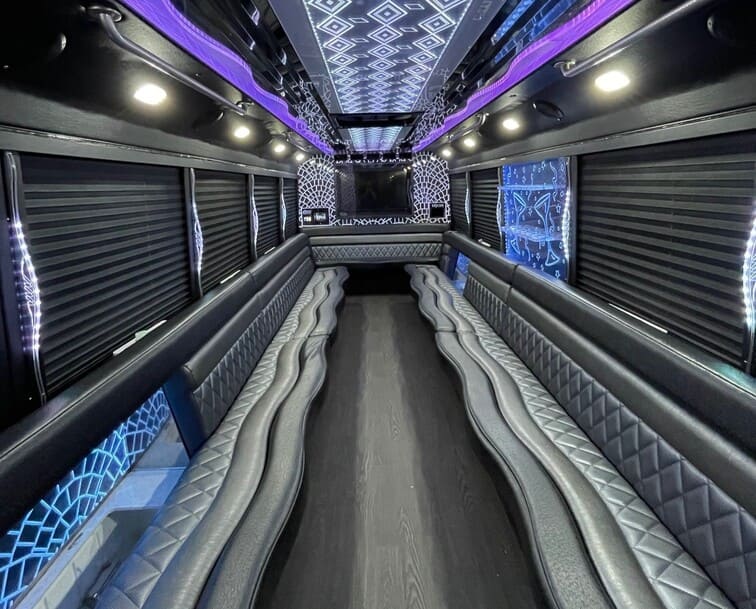 Santa Clarita 30 Passenger Party Bus White Interior