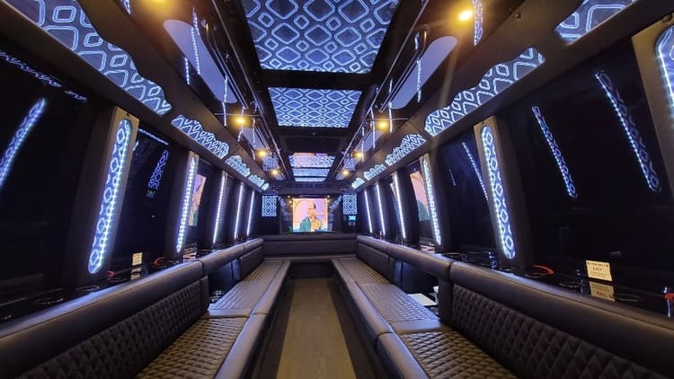 Pasadena 40 Passenger Limo Bus Interior
